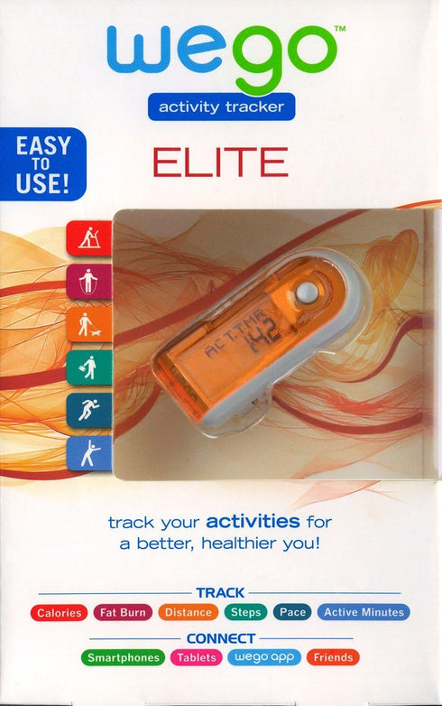 WEGO Elite Activity Tracker - Captures Fat and Calorie Burn, Calculates Activity Time, Steps and Pace