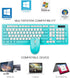 Full-Sized Wireless Keyboard and Mouse Combo - 2.4GHz USB Receiver - Wireless for PC, Windows, Desktop, Laptop (Blue)