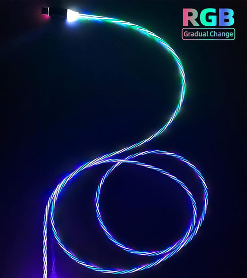 LED Light Up USB Type C Cable 3.3ft/1m, 66W 5A QC3.0 Fast Charger for Galaxy S20/S10/S9 Plus/Note 20/Switch/LG V30.