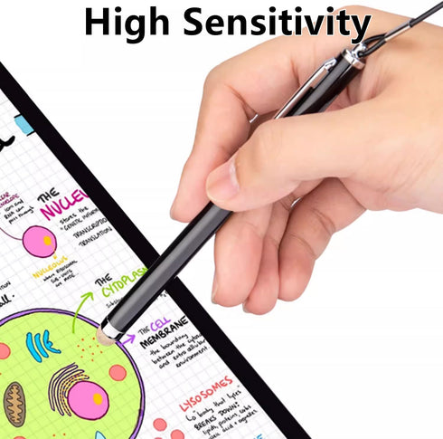 Stylus Pen for Touch Screens, Tablet Touch Pen with Chain Capacitive Touch Screen Pen Black High Sensitivity Stylus for Mobile Phone GPS