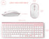 J JOYACCES Wireless Keyboard Mouse, Compact Ultra Slim 2.4G for Windows, Computer, Desktop, PC, Laptop (Pink)