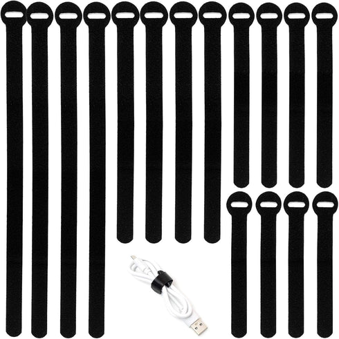 150PCS Reusable Cable Ties - Multi-Purpose Hook & Loop Cable Straps 4+6+8+10inch, Adjustable Fastening Cord Organizer,