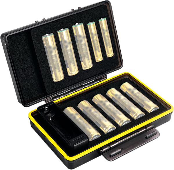 AA AAA Battery Storage Case Holder with Battery Tester, Organizer Container for 8 Double A & 2 Triple A Batteries
