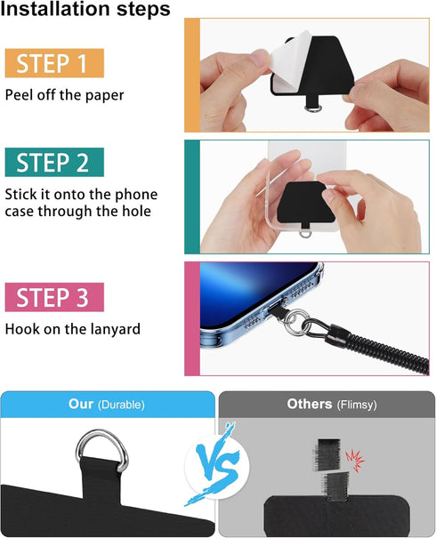 SHANSHUI Stretchable Phone Lanyard with Hook - Versatile Tether for Smartphones