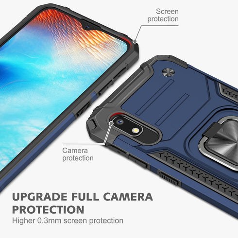 Samsung Galaxy A10E Case, Military Grade Built-in Kickstand Armor Heavy Duty Shockproof Cover (Purple)