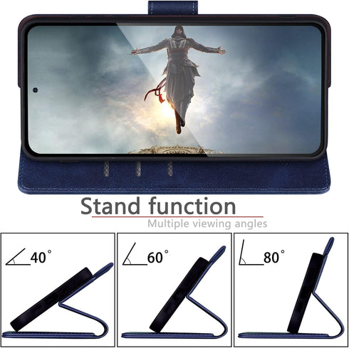SUANPOT Samsung Galaxy S22 Ultra Wallet Case with RFID Blocking, Flip Folio Book Phone Case, Shockproof Cover for Women