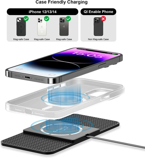 POLMXS 15W iphone12/13/14/15 (C11L) Magnetic Wireless Car Charger Charging pad, Fast Wireless Phone Charger car Cell