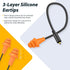 MIPEACE 2 Pieces Replacement Earbuds Cables for Work Earbuds Bluetooth(Black & Orange)