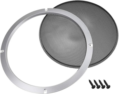 uxcell 10" Speaker Grill Mesh Decorative Circle, Woofer Guard Protector Cover, Silver