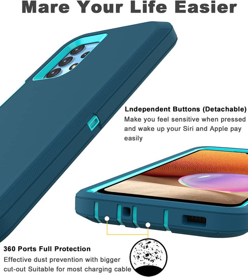 Shockproof Dustproof Case for Samsung Galaxy A32 5G (Blue) - Compatible with Samsung Galaxy A32 5G