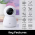 Scope Indoor 1080p HD Smart Auto-Tracking Security Camera, White, Motion Only