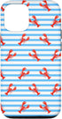 Kirovair Art Lobster Pattern Blue White Stripes Illustration Case for iPhone 12/12 Pro