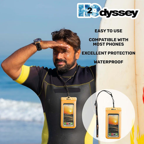 Waterproof Phone Case and Lanyard - Excellent Waterproof Protection - Floats in The Water Orange