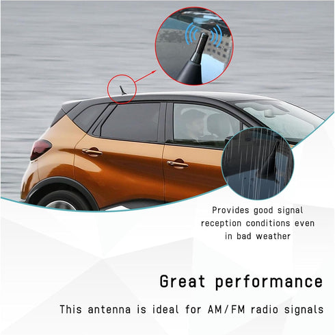 Sylvil 1.37" Car Short Antenna, Aluminum Radio Antennas Replacement, Carbon Fiber Antenna Kit with Screws, AM/FM Roof