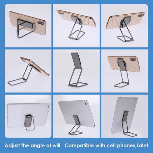 Cell Phone Ring Holder, Foldable Finger Kickstand, 360° Rotation Metal Ring Grip Adjustable Phone Stand for Magnetic