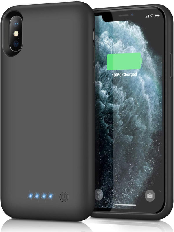 Feob Battery Case for iPhone Xs Max, Upgraded 7800mAh Portable Charging Case, Protective Charger Cover - Black