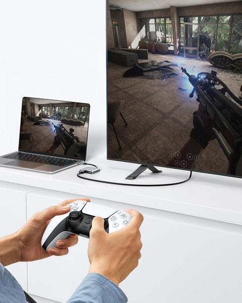 Glomtheia 2 1 2 4K@30Hz 4K@60Hz Dual HDMI Adapter for Monitors Extended Display in Out, USB C to HDMI Splitter