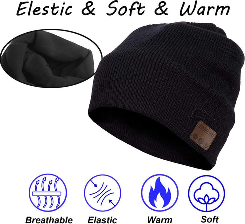 Wireless Beanie Hat for Men Women Music Beanie Hat Headphones Headset Speaker Microphone Cap for Boys Teens Tech