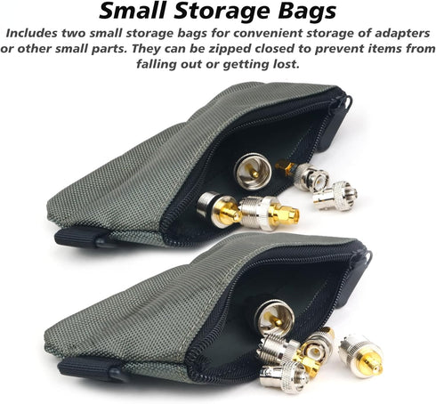 GR-ARB01 (Brown) Versatile Antenna Roll Bag, 1680D Oxford Cloth, Modular Velcro Pockets, Portable Tool Organizer for