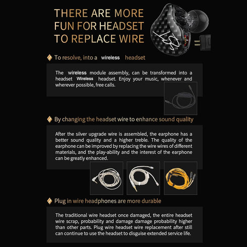 3.5mm 0.75mm 1BA 1DD Mp3 ASHATA Monitor Earbuds in Ear Monitor Headphones with Detachable Cable Right Angle Plug Pin