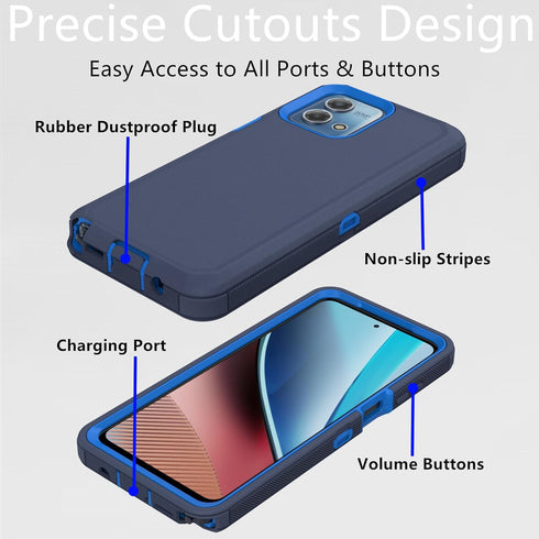 Motorola Moto G Stylus 5G 2023 Case, Heavy Duty Defender Dustproof Shockproof Protection 3 in 1 Rugged Phone Cover