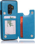 Phone Case for Samsung Galaxy S9 Plus with Tempered Glass Screen Protector, Card Holder Wallet Cover, Stand Flip