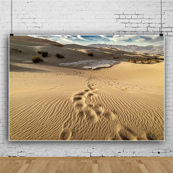 7x5ft Desert Landscape Photography Background, Blue Sky White Clouds Natural Scenery for Party Decorations