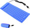 Soft Silicone Keyboard, Foldable, Portable Wired Keyboard, USB+PS2 Interface, Waterproof, 85 Keys (Blue)