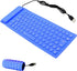 Soft Silicone Keyboard, Foldable, Portable Wired Keyboard, USB+PS2 Interface, Waterproof, 85 Keys (Blue)