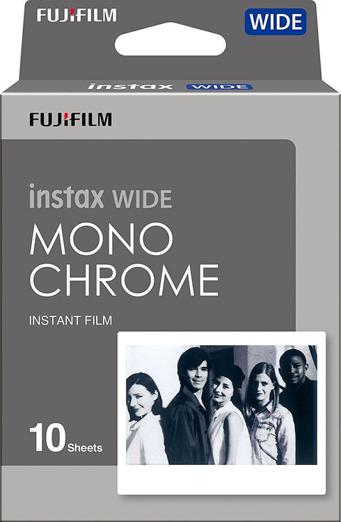 Fujifilm Instax Wide Monochrome Film - 10-Sheets, For Instax Mini Instant, Disposable and Polaroid Camera 2-Pack