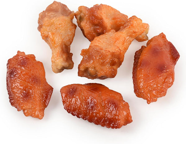 Hanycon 6pcs Artificial Chicken Leg Fake Chicken Wing Lifelike Fake Fried Food for