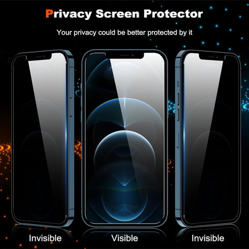 YMHML 2 Pack 12/12 for iPhone Pro Privacy Screen Protector Tempered Glass, Anti Spy Privacy Screen iPhone Accessories
