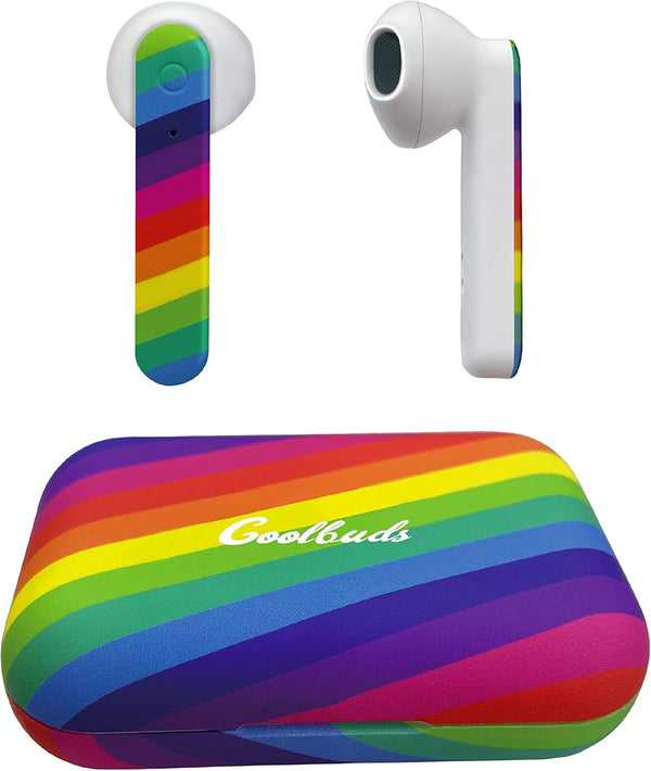 Rainbow True Wireless Earbuds: Bluetooth Headset for Music, Podcasts & Gaming | Rechargeable, Built-in Mic for Home &