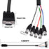 CybNemo 5BNC 15 5 -1.5M/5FT VGA to Video Signal Cable HD VGA Male to BNC Female RGBHV Coaxial Monitor Breakout Cord