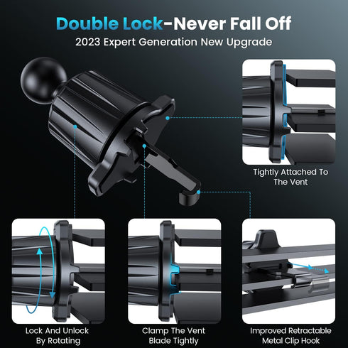 APPS2Car Wireless Car Charger with 15W Fast Charging for Magsafe Car Vent Mount, Compatible with iPhone 15/14/Magsafe