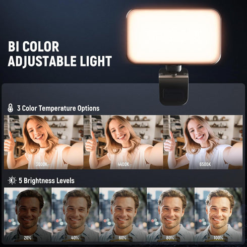 NEEWER 54 CRI88 650mAh, N8 Entry Level Version LED Selfie Light, LEDs Plastic Clip on Phone Fill Lighting for iPhone