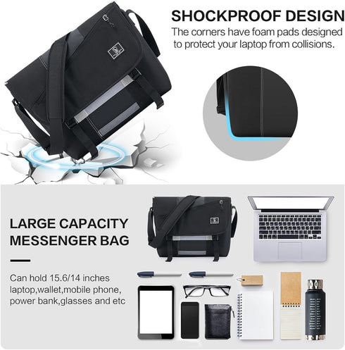 OIWAS 17 Inch Laptop Messenger Bag for Women, Casual Crossbody Satchel Shoulder Bag, College Travel Office Briefcase
