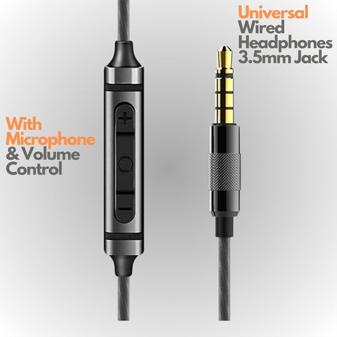 Betron BS10 Wired Earphones: Noise-Isolating In-Ear Buds with Microphone, Volume Control & Powerful 12mm Bass Drivers.