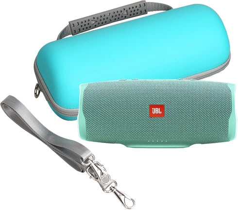 Mchoi Hard Portable Case for JBL Charge 4 / Charge 5 Waterproof Bluetooth Speaker, Teal, with Shoulder Strap, Case Only