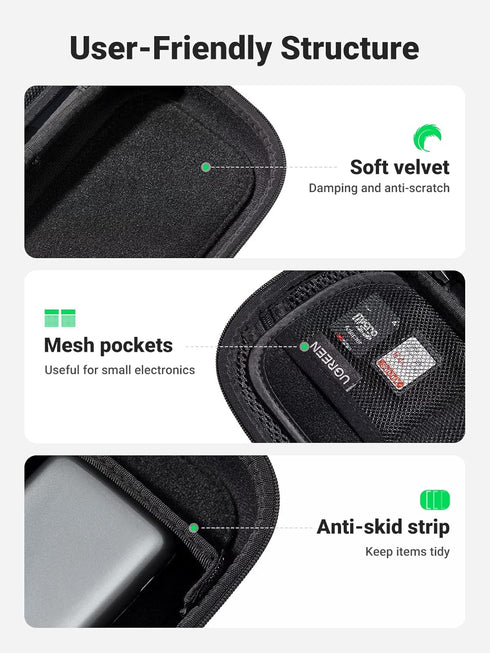 UGREEN Electronics Organizer Travel Case Cable Organizer Bag Waterproof Portable Storage Pouch for Charger, Cables, USB