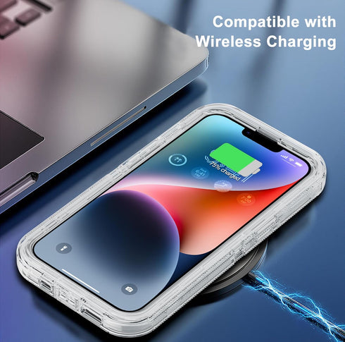 Annymall Clear Case for iPhone 14 Plus, 6.7", Military Grade Shockproof, Anti-Fall, Not Yellowing + 2 Screen Protectors.