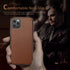 LOHASIC Luxury Leather Case for iPhone 12/12 Pro - Slim Business Non Slip Shockproof Protective Cover, Brown