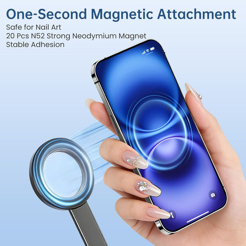 NibulaSpark 67" Magnetic Phone Tripod for iPhone MagSafe, Selfie Stick for iPhone with Metal Back Mount for Power Bank