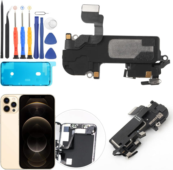 Earpiece Speaker for iPhone 12 Pro Max, Replacement Assembly with Light Proximity Sensor Flex Cable