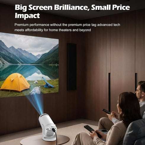 BESUS 4K 1080P 180 17-130" Mini projector, with wired screen sync portable projector rotation. screen video projector.