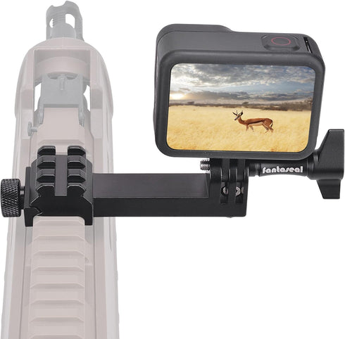 High Precision Aluminum Alloy Cell Phone Gun Clamp Mount, Picatinny Rail Holder for iPhone YouTube Tiktok Vlogging