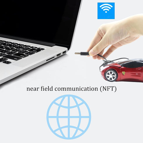 PCTC Cool Sport Car Shape USB Wired Optical Mouse for Laptop or Office Desktop, Ergonomic, 1000DPI, 2 Headlights, 3