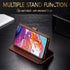 STARSHOP Compatible Samsung Galaxy A12 Phone Case, Leather Wallet Cover with Tempered Glass Protector, Brown