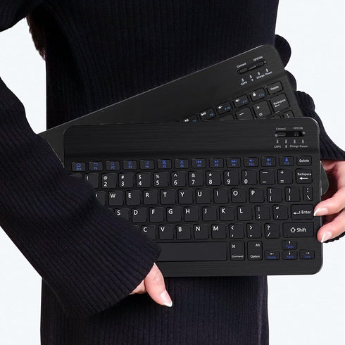 Computer Keyboard and Mouse Combo, Ultra Thin Wireless Keyboard with 3 Adjustable DPI Mouse, Bluetooth Keyboard and Mouse Compatible with PC Laptop Tablet Phone (Black)