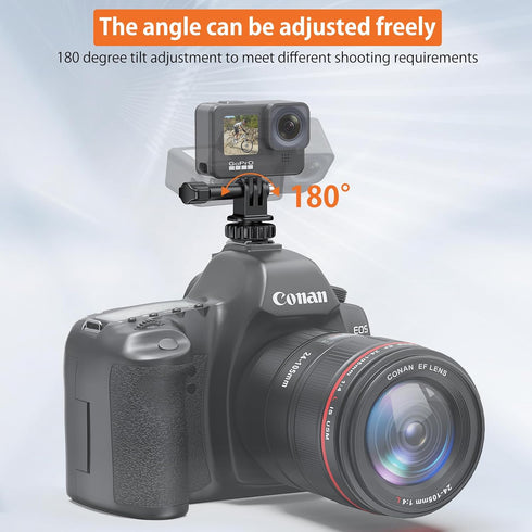 Hot Shoe Mount Adapter for GoPro Hero 10/9/8/7/6/5, DJI Osmo Action, AKASO Brave 8/7/6 for Tripod Selfie Stick Monopod